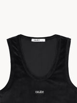 CELĒIT LABEL CROP TOP BLACK