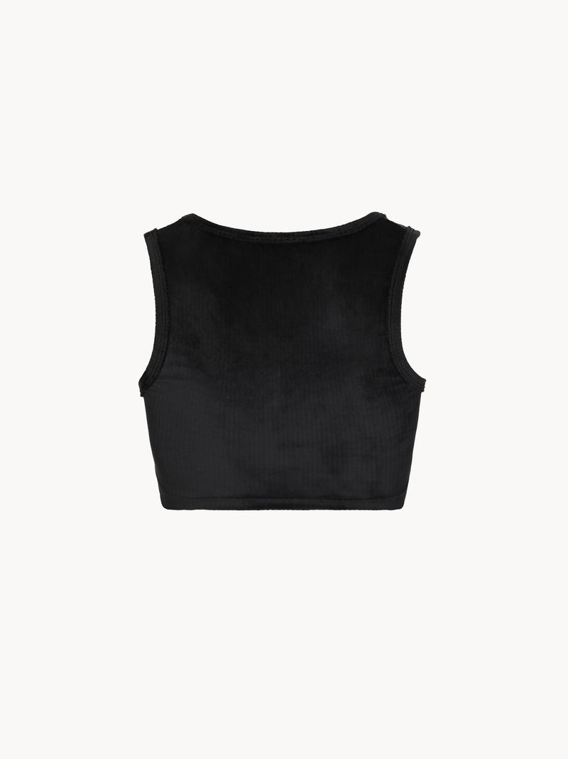 CELĒIT LABEL CROP TOP BLACK