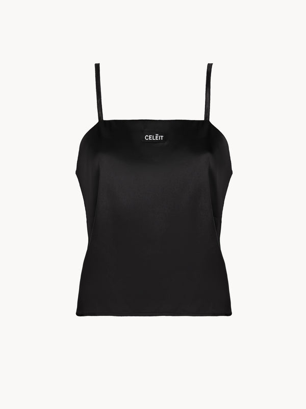 CELĒIT SATIN TANK BLACK