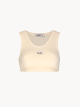 CELĒIT LABEL CROP TOP IVORY