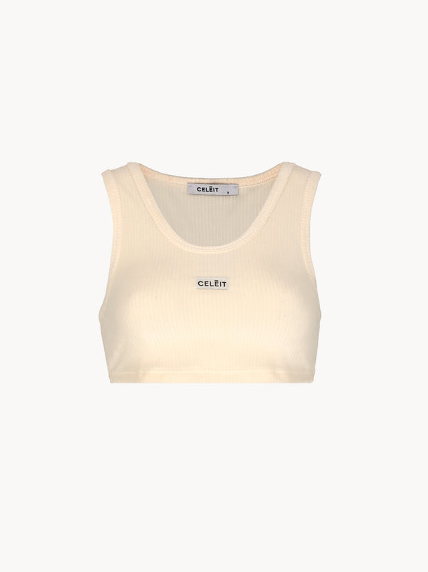 CELĒIT LABEL CROP TOP IVORY