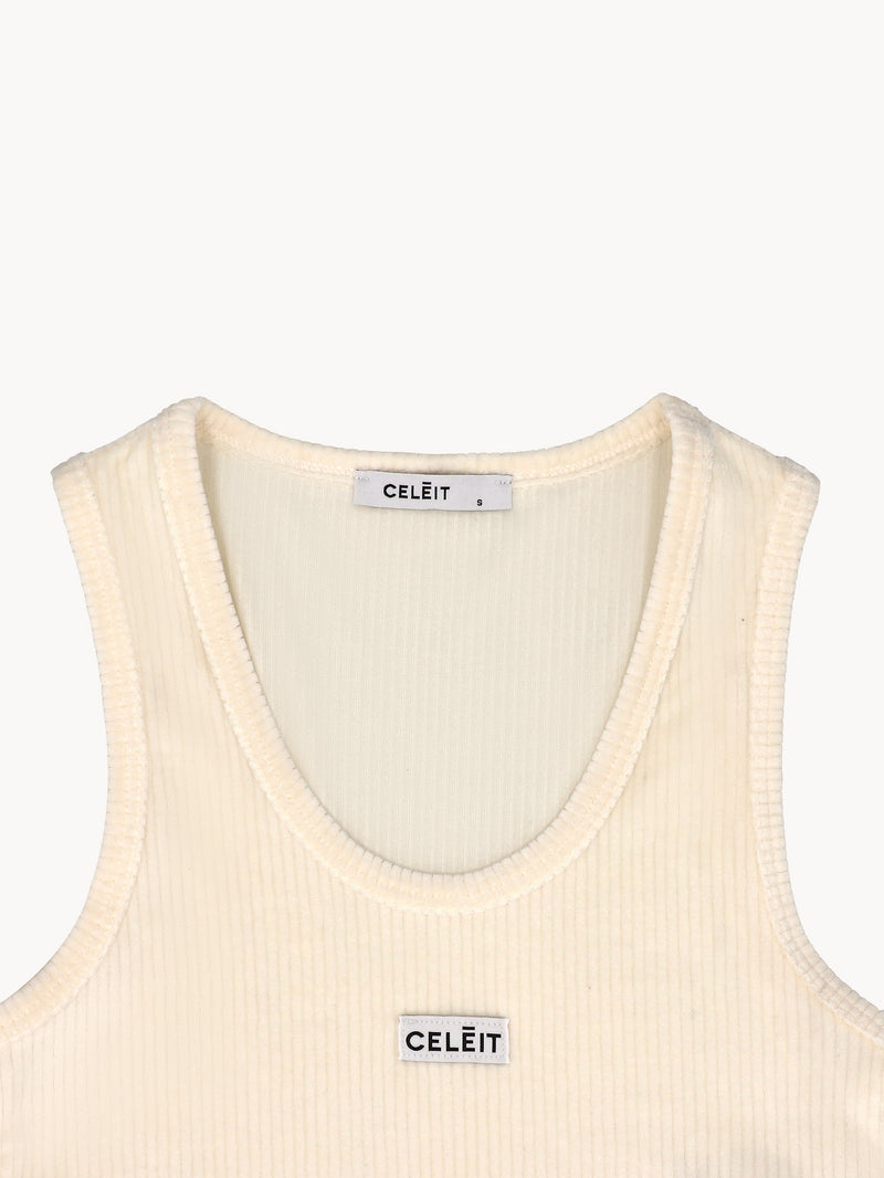 CELĒIT LABEL CROP TOP IVORY