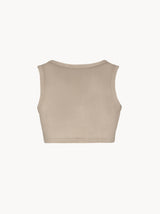 CELĒIT LABEL CROP TOP BROWN