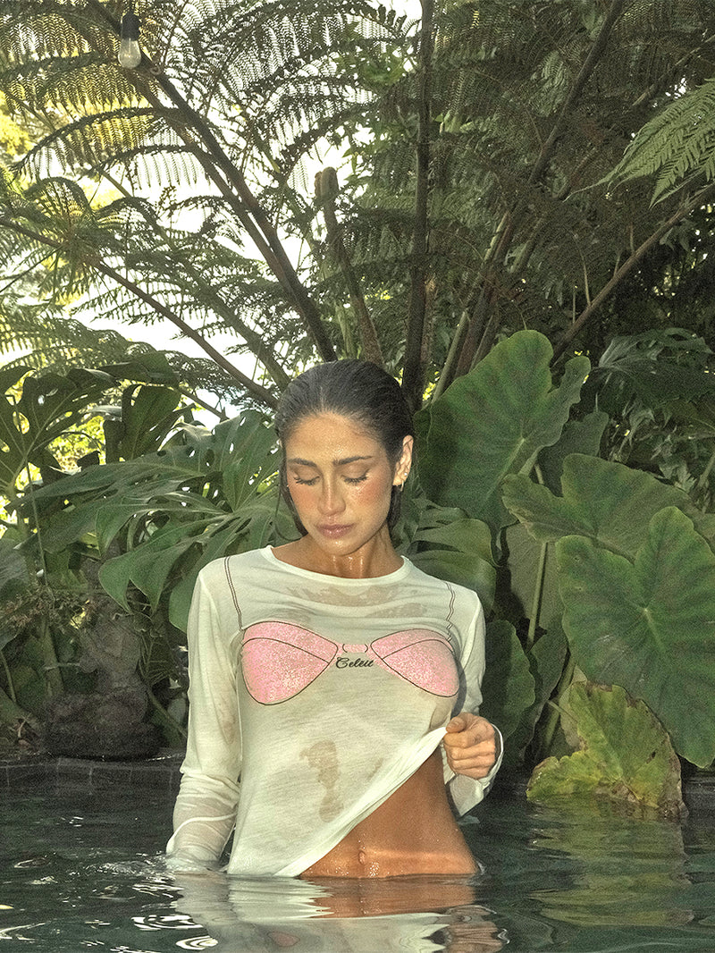CELĒIT BIKINI LONG SLEEVE PINK