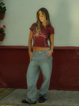 CELĒIT FRAME TEE BURGUNDY