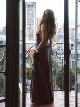 CELĒIT OPENBACK DRESS BROWN