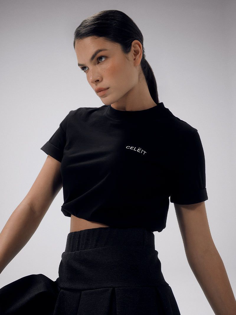CELĒIT COTTON T-SHIRT BLACK