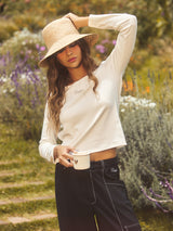 CELĒIT OPENBACK LONG SLEEVE WHITE