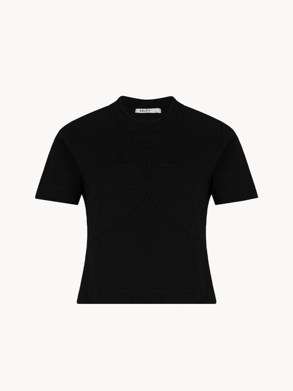 CELĒIT LOGO TEXTURED TEE BLACK