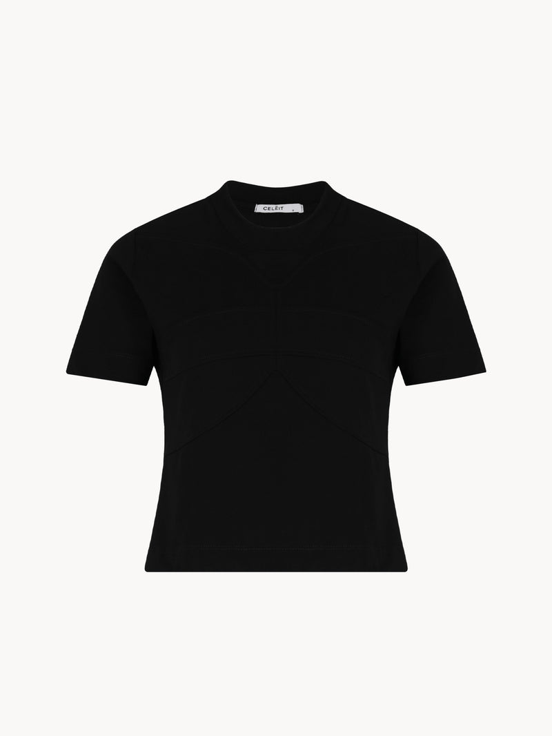 CELĒIT LOGO TEXTURED TEE BLACK