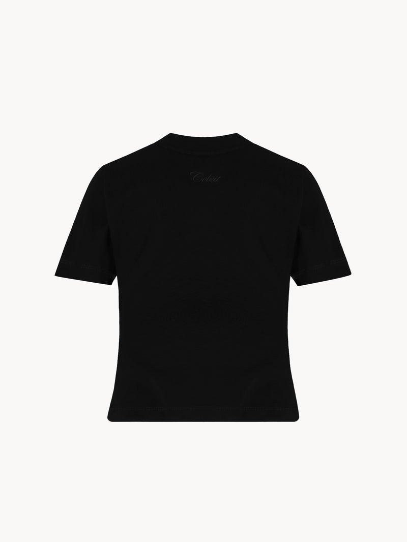 CELĒIT LOGO TEXTURED TEE BLACK