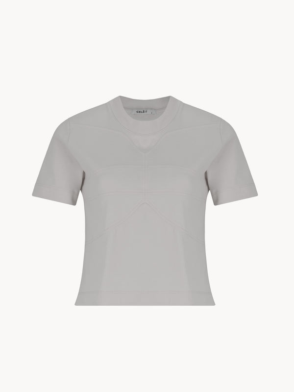 CELĒIT LOGO TEXTURED TEE GREY