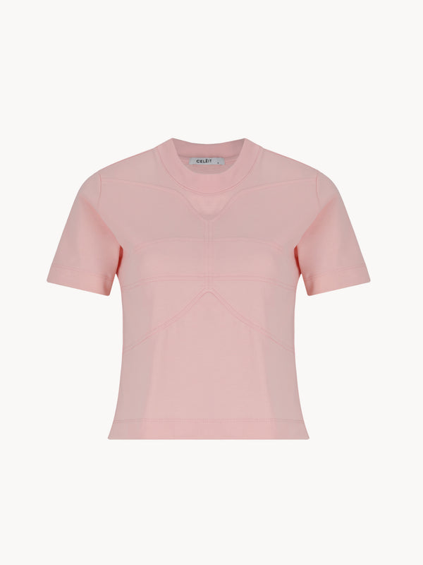CELĒIT LOGO TEXTURED TEE PINK