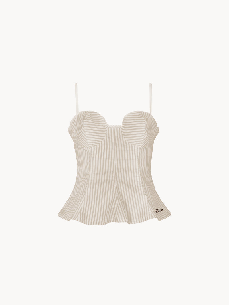 CELĒIT POPLIN TOP BEIGE