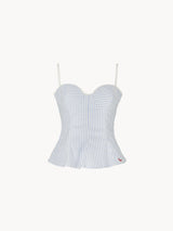 CELĒIT POPLIN TOP BLUE