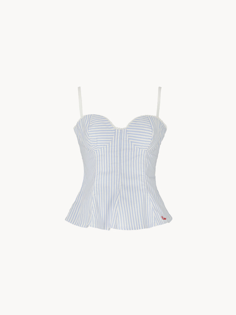 CELĒIT POPLIN TOP BLUE