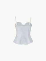 CELĒIT POPLIN TOP BLUE
