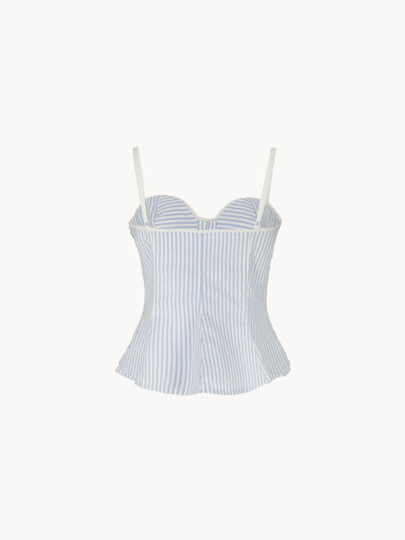 CELĒIT POPLIN TOP BLUE