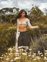 CELĒIT RAGLAN CROP SLEEVE BEIGE